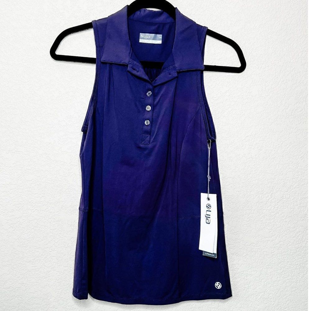 NWT! Lija Deep Purple Sleeveless Tennis Polo Size Small